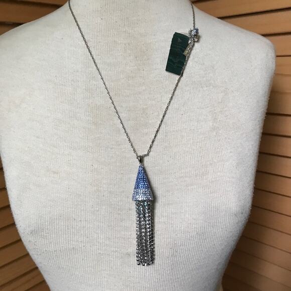 EDDIE BORGO Swarovski Crystal Tassel Statement Necklace NWT old stock - Picture 1 of 8
